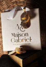 Boucles d'oreilles "Harmonie" en or jaune 18 carats, finition finement martelée - Maison Gabriel
