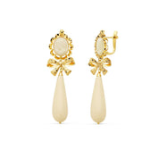 Boucles d'oreilles "Impératrice" camées en or jaune 18 carats et ivoire de synthèse - Maison Gabriel