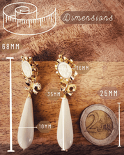 Boucles d'oreilles "Impératrice" camées en or jaune 18 carats et ivoire de synthèse - Maison Gabriel