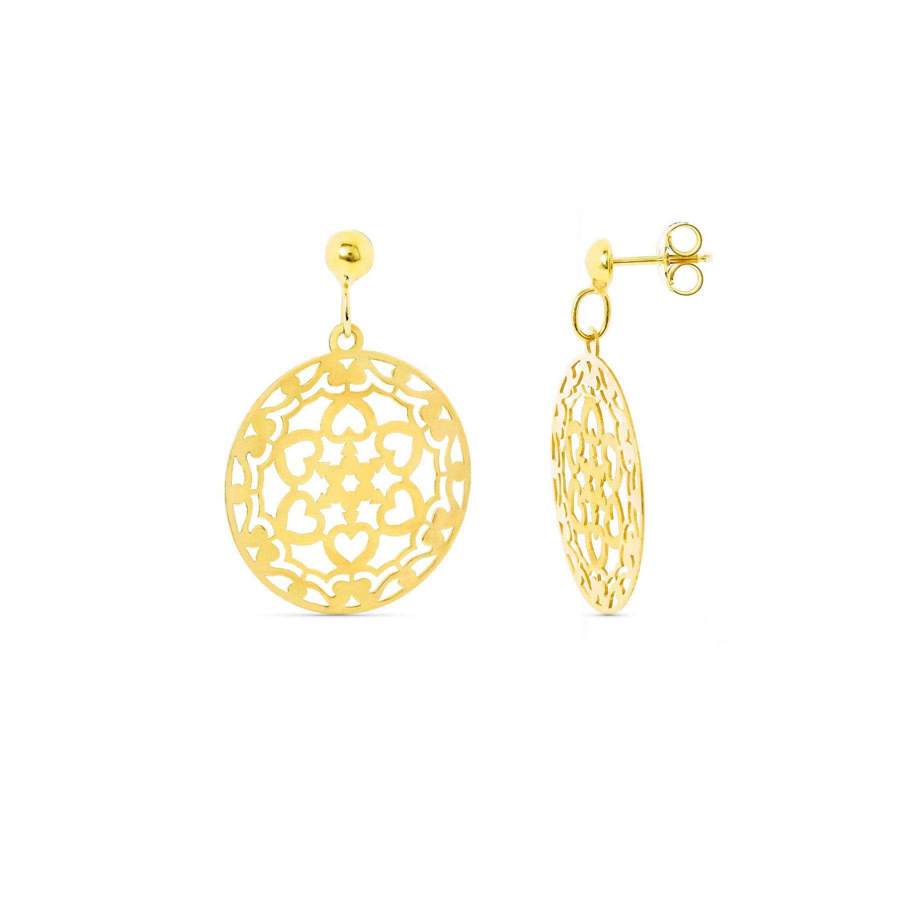 Boucles d'oreilles "Lumière" en or jaune 18 carats, ajourées étoile - Maison Gabriel