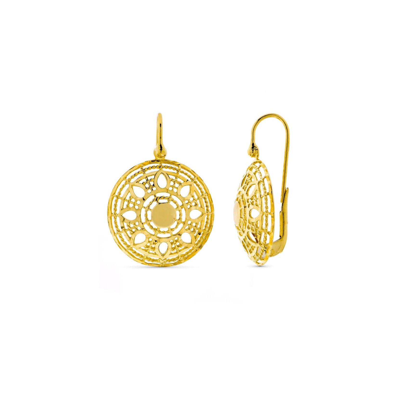 Boucles d'oreilles "Lumière" en or jaune 18 carats, ajourées soleil - Maison Gabriel