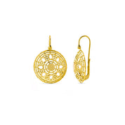 Boucles d'oreilles "Lumière" en or jaune 18 carats, ajourées soleil - Maison Gabriel