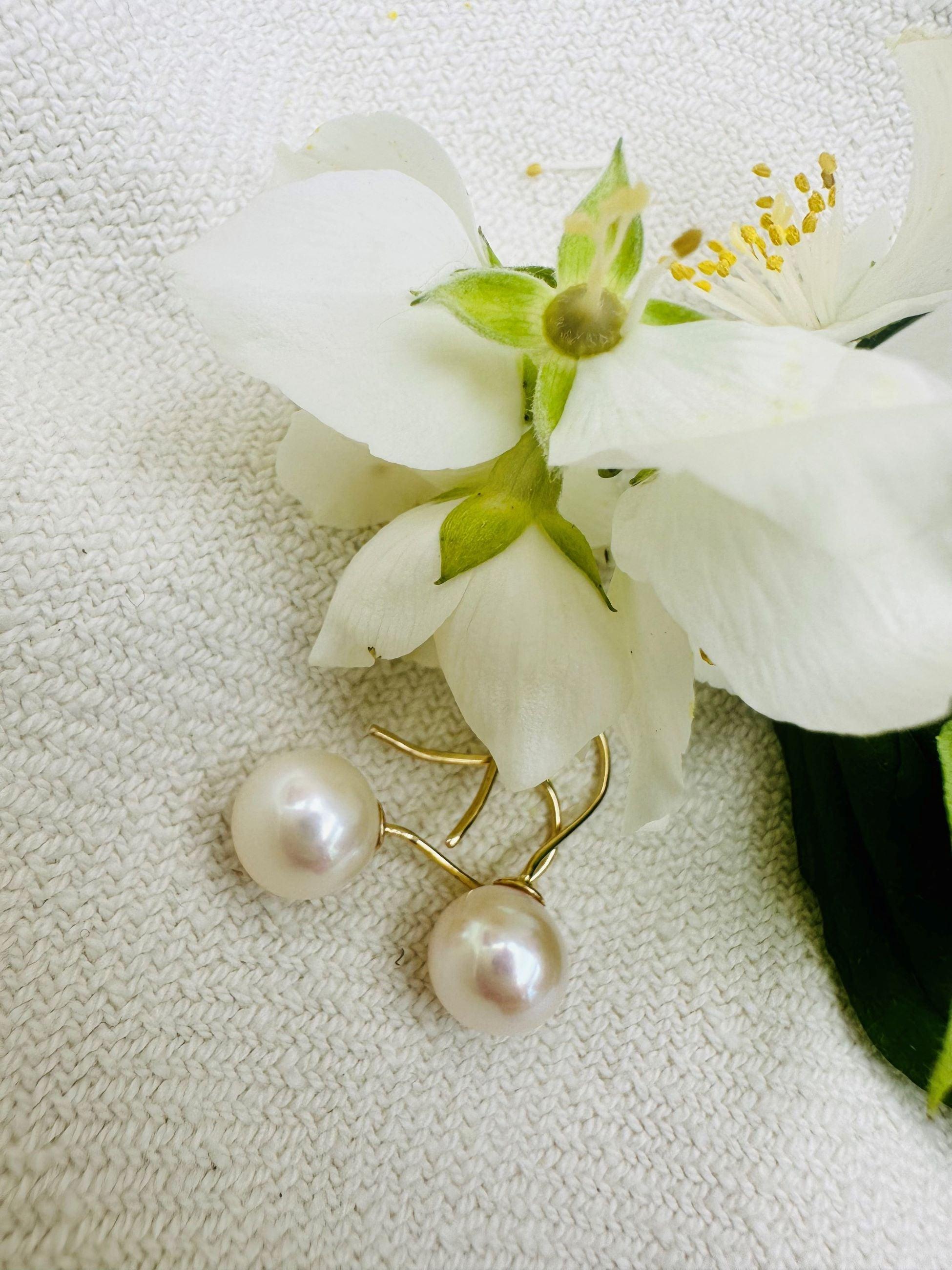 Boucles D'oreilles En Or 18 Carats Avec Perles De Tahiti - Neuf étiquettes