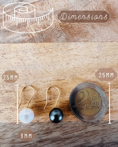 Boucles d'oreilles "Tehani" en perles d'eau douce rondes ou perles de Tahiti, et or jaune 18 carats - Maison Gabriel