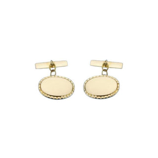Boutons de manchette "Allure" personnalisables en or jaune 18 carats avec contour perlé - Maison Gabriel