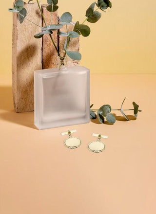 Boutons de manchette "Allure" personnalisables en or jaune 18 carats avec contour perlé - Maison Gabriel