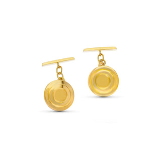 Boutons de manchette "Ondines" en or jaune 18 carats poli - Maison Gabriel