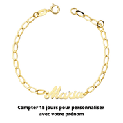 Bracelet Enfant "Caresse" personnalisable avec prénom, en or jaune 18 carats - Maison Gabriel