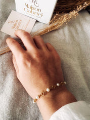 Bracelet "Grâce" en or jaune 18 carats et perles rondes de culture - Maison Gabriel