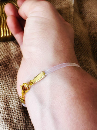 Bracelet ou lien "Blanche" en ruban de Mousseline ivoire - Maison Gabriel