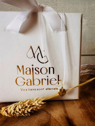 Bracelet ou lien "Blanche" en ruban de Mousseline ivoire - Maison Gabriel
