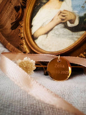 Bracelet ou lien "Héléna" en ruban de Satin doré clair - Maison Gabriel