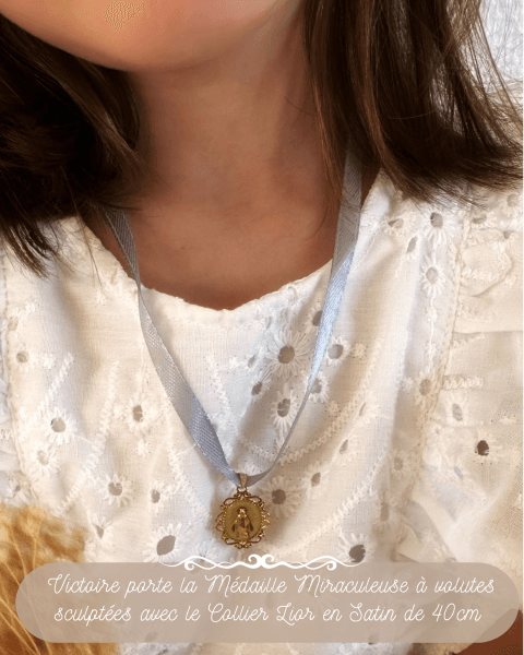 Bracelet ou lien "Lior" en ruban de Satin gris perle - Maison Gabriel