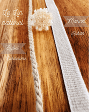 Bracelet ou lien "Marcel" en ruban de Lin naturel - Maison Gabriel