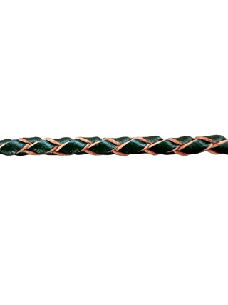 Bracelet ou lien "Paddy" en Cuir de bovin tressé vert forêt - Maison Gabriel