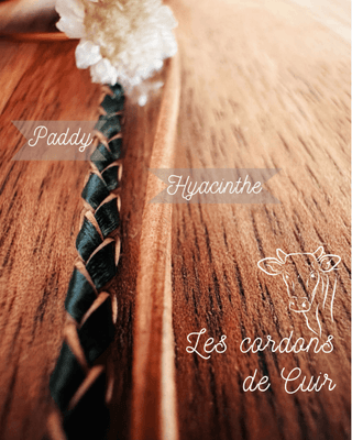 Bracelet ou lien "Paddy" en Cuir de bovin tressé vert forêt - Maison Gabriel