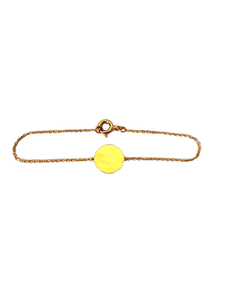 Bracelet "Tendresse" à disque gravable, en or 18 carats - Maison Gabriel