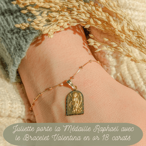 Bracelet "Valentina", maille Vénitienne et sphères ciselées, en or jaune 18 carats - Maison Gabriel