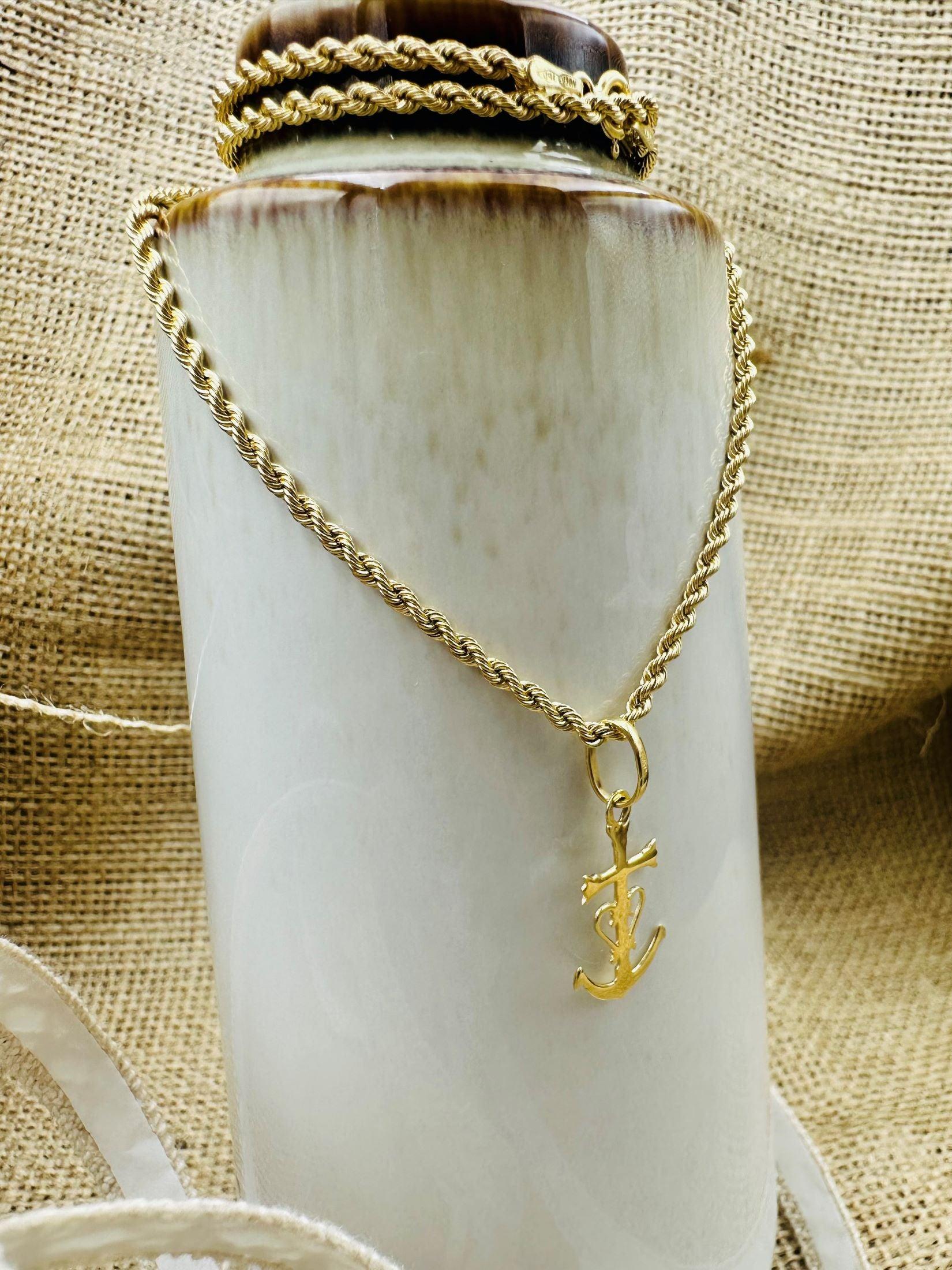 Chaîne corde torsadée brillante en or jaune 18 carats – Maison Gabriel