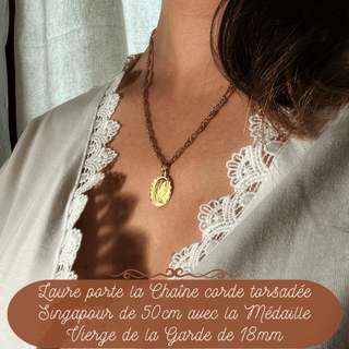 Chaîne corde torsadée Singapour en or jaune 18 carats - Maison Gabriel