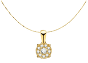 Collier "Alba", fine chaîne ajustable et pendentif en pavage de diamants, en or blanc ou jaune 18 carats - Maison Gabriel