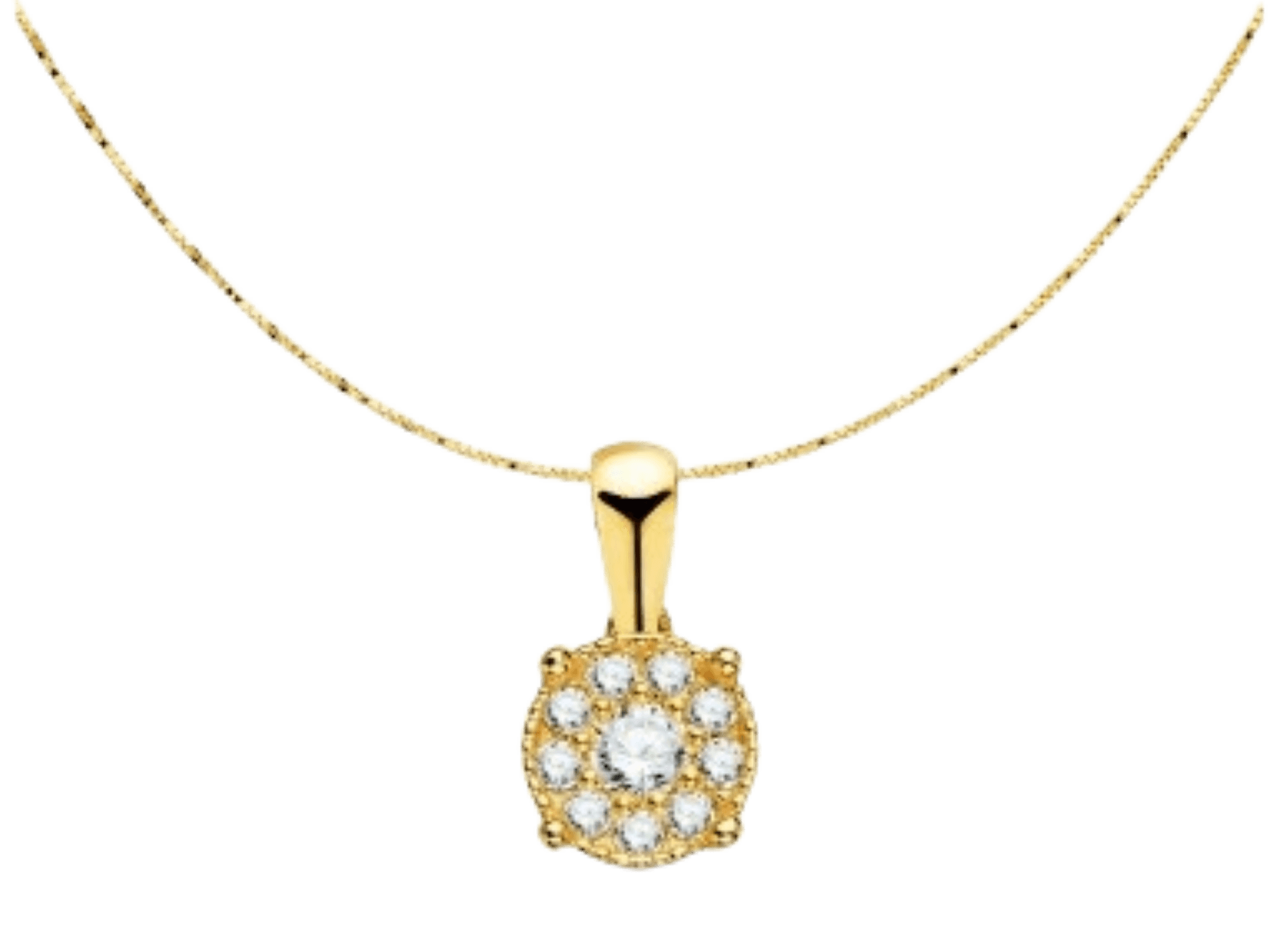 Collier "Alba", fine chaîne ajustable et pendentif en pavage de diamants, en or blanc ou jaune 18 carats - Maison Gabriel