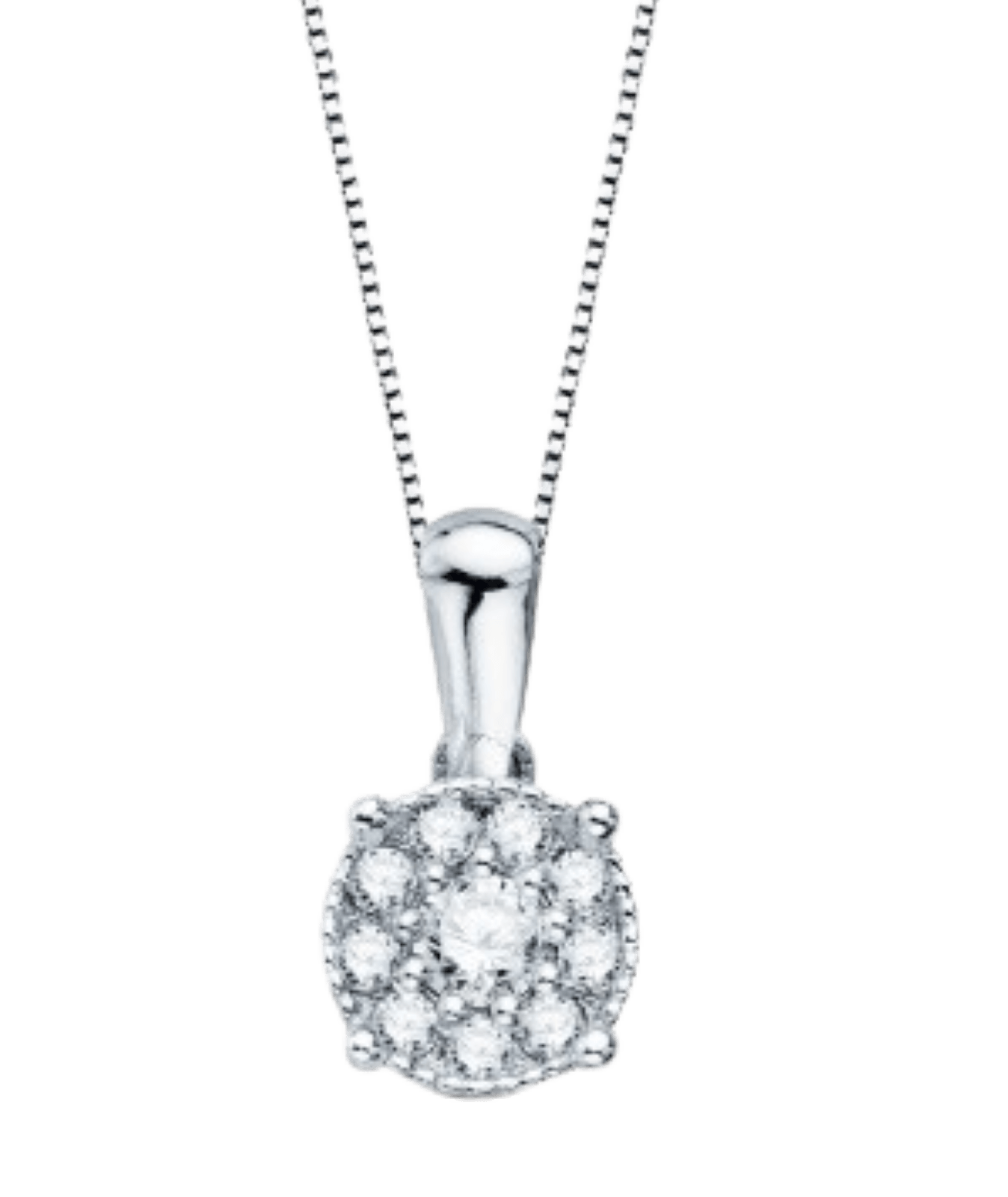 Collier "Alba", fine chaîne ajustable et pendentif en pavage de diamants, en or blanc ou jaune 18 carats - Maison Gabriel