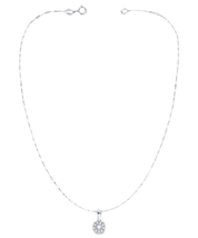 Collier "Alba", fine chaîne ajustable et pendentif en pavage de diamants, en or blanc ou jaune 18 carats - Maison Gabriel