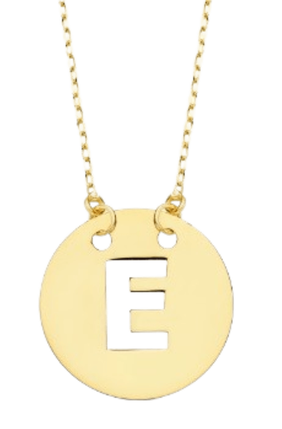 Collier "Alpha", fine chaine ajustable et pendentif rond ajouré initiale, en or jaune 18 carats - Maison Gabriel