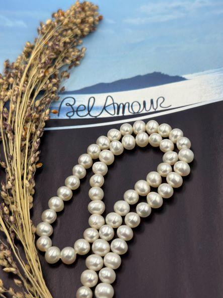 Collier De Perles De Culture Blanc - Diamètre 7-8 Mm - Neuf Sans Emballage - Style Pendantes élégant