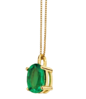 Collier "Judith", fine chaîne en or 18 carats ajustable et émeraude naturelle sertie en pendentif - Maison Gabriel