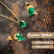 Collier "Judith", fine chaîne en or 18 carats ajustable et émeraude naturelle sertie en pendentif - Maison Gabriel