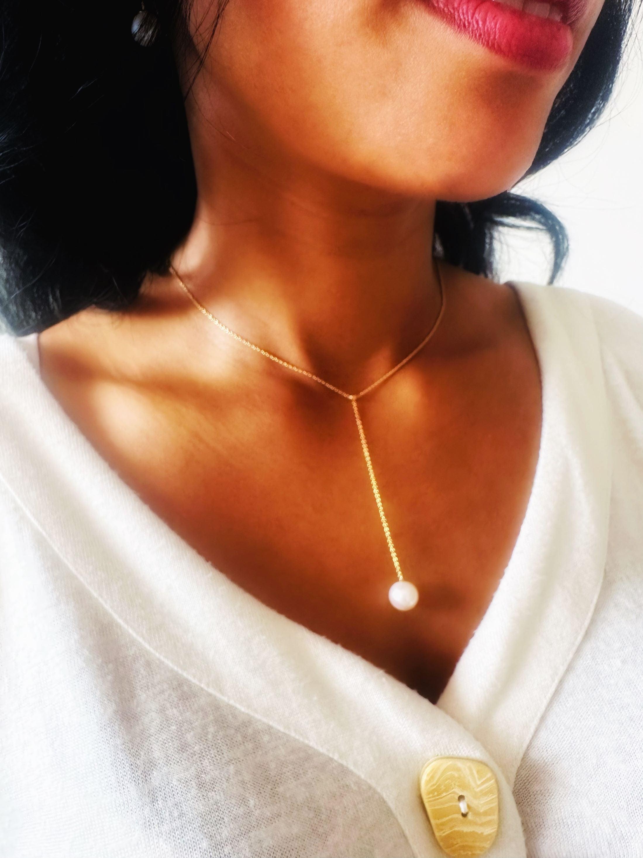Collier Maille Ancien Style Art Nouveau 1930 - Plaqué Or 18k (750/1000) - Perle Simple
