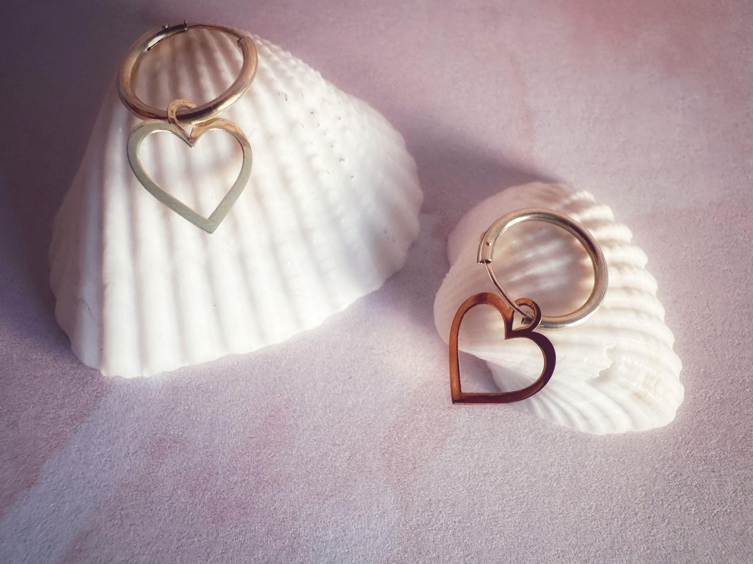 Boucles D'Oreilles Bébé En Or 9K - Cœur, Fermoir à Vis Sécurisé - Pour Fille 3-24 Mois - Idéal Naissance Ou Baptême - 9