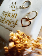 Créoles "Joli Cœur", en or 18 carats, fermoir russe - Maison Gabriel