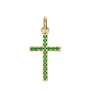 Croix "Alléluia" en or jaune 18 carats et pierres fines de synthèse - Maison Gabriel