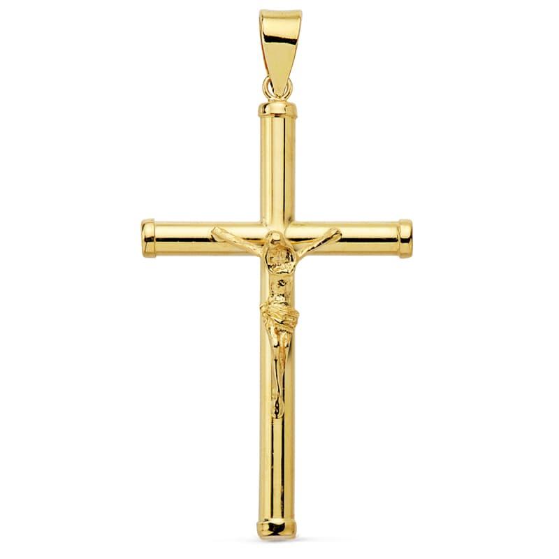 Croix "Amen" en or jaune 18 carats, finition polie brillante - Maison Gabriel