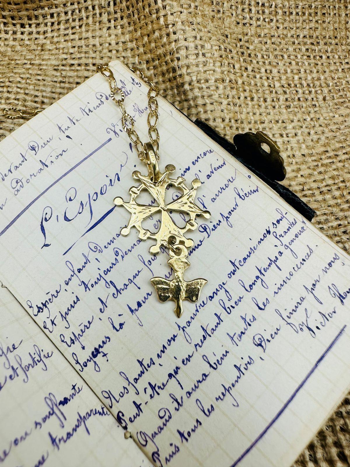 Croix Huguenote en or jaune 18 carats - Maison Gabriel