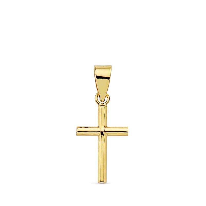 Croix "Humilité" en or jaune 18 carats, finition polie brillante - Maison Gabriel