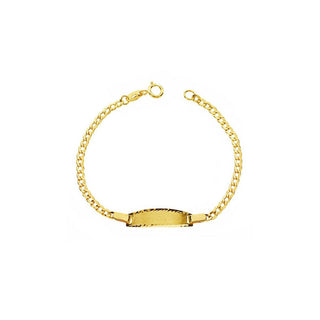 Gourmette "Théodore" rectangulaire bombée, gravable, or jaune 18 carats. - Maison Gabriel