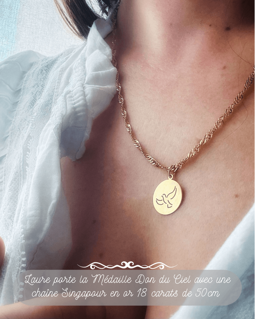Pendentif En Nacre Sculptée Colombe - Ancien - À Identifier - Occasion Intact