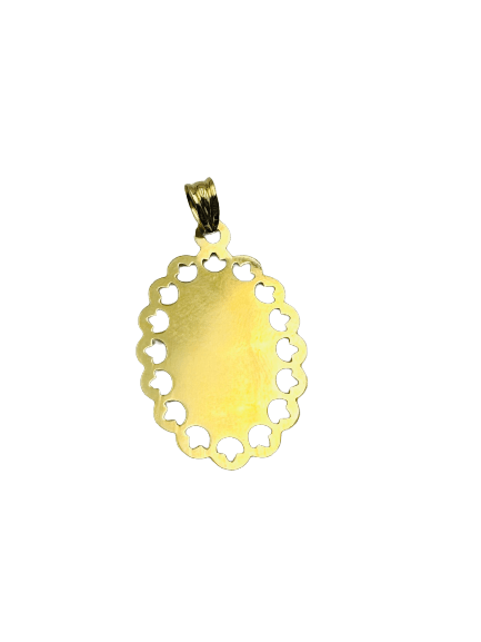 Médaille Miraculeuse à bordures ajourées en pétales gravable en or jaune 18 carats - Maison Gabriel