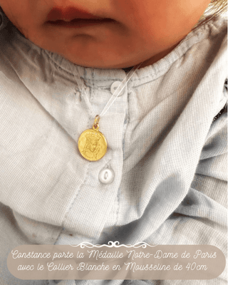Médaille Notre Dame des petits enfants en or 18 carats 22mm
