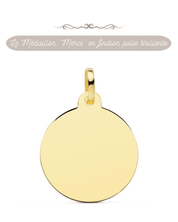 Médaille ou jeton "Merci" à graver, en or jaune 18 carats finition mate ou polie brillante - Maison Gabriel