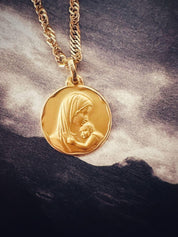 Médaille "Vierge à l'Enfant" en or jaune 18 carats - Maison Gabriel