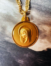 Médaille "Vierge Enfant de la Paix" biseautée en or jaune 18 carats - Maison Gabriel