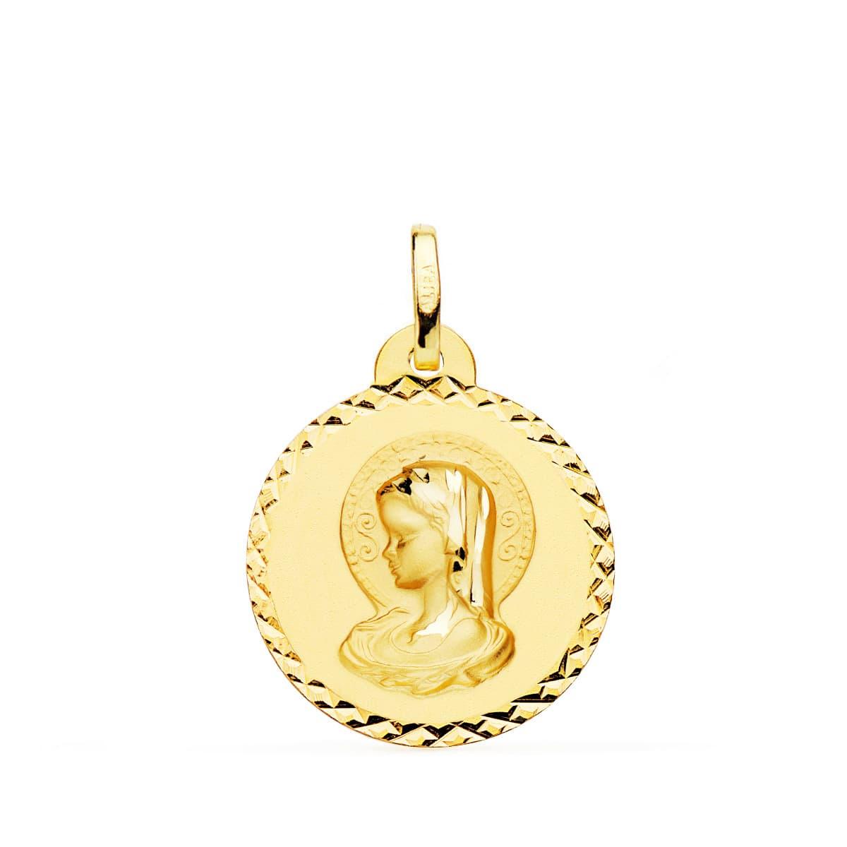 Médaille "Vierge Enfant" diamantée en or jaune 18 carats - Maison Gabriel