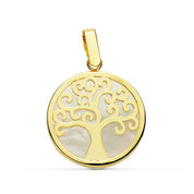 Pendentif Arbre de vie en nacre et or 18 carats finition brillante - Maison Gabriel