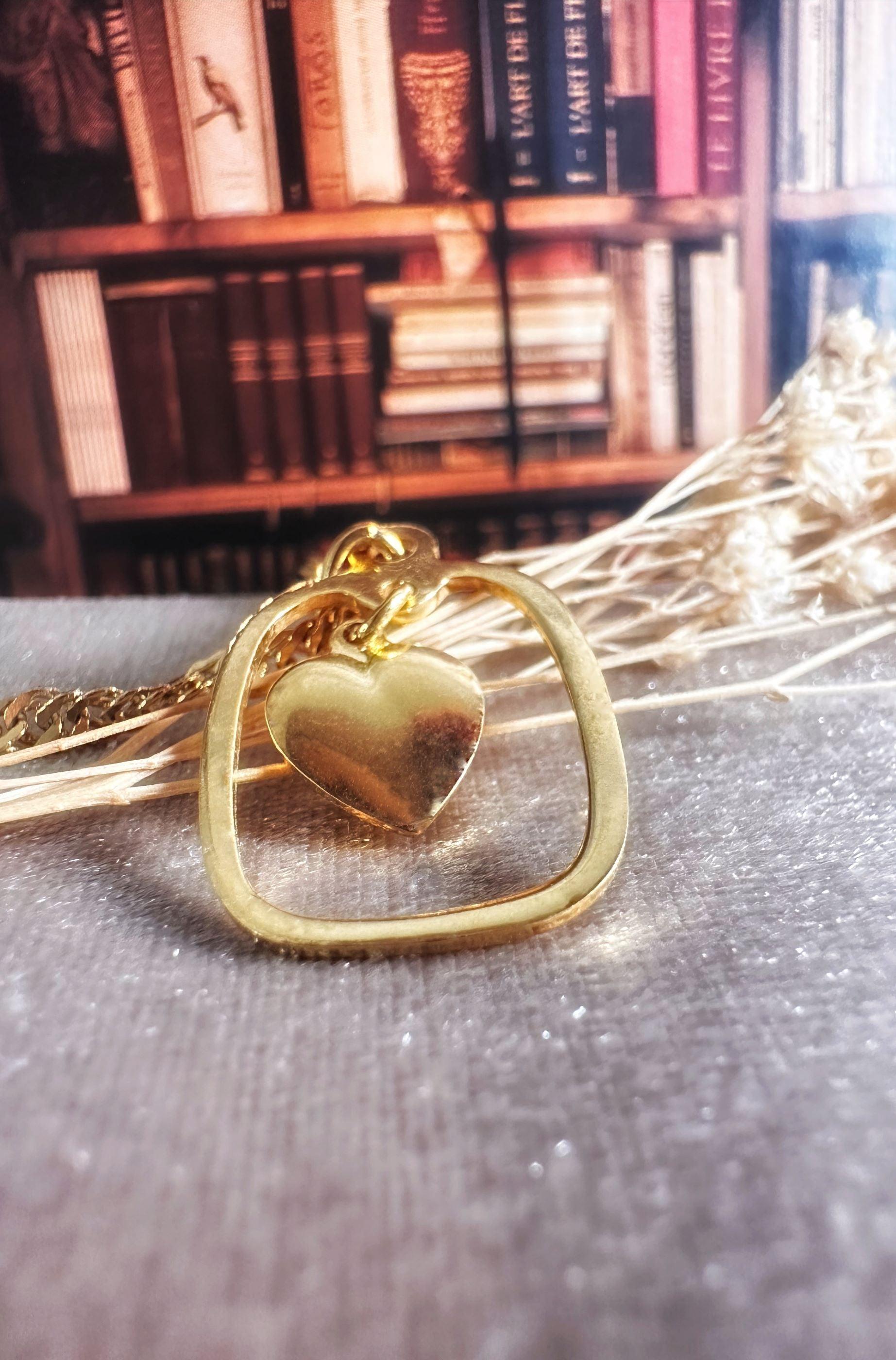Pendentif "Bel Amour", Cœur encadré en or 18 carats - Maison Gabriel