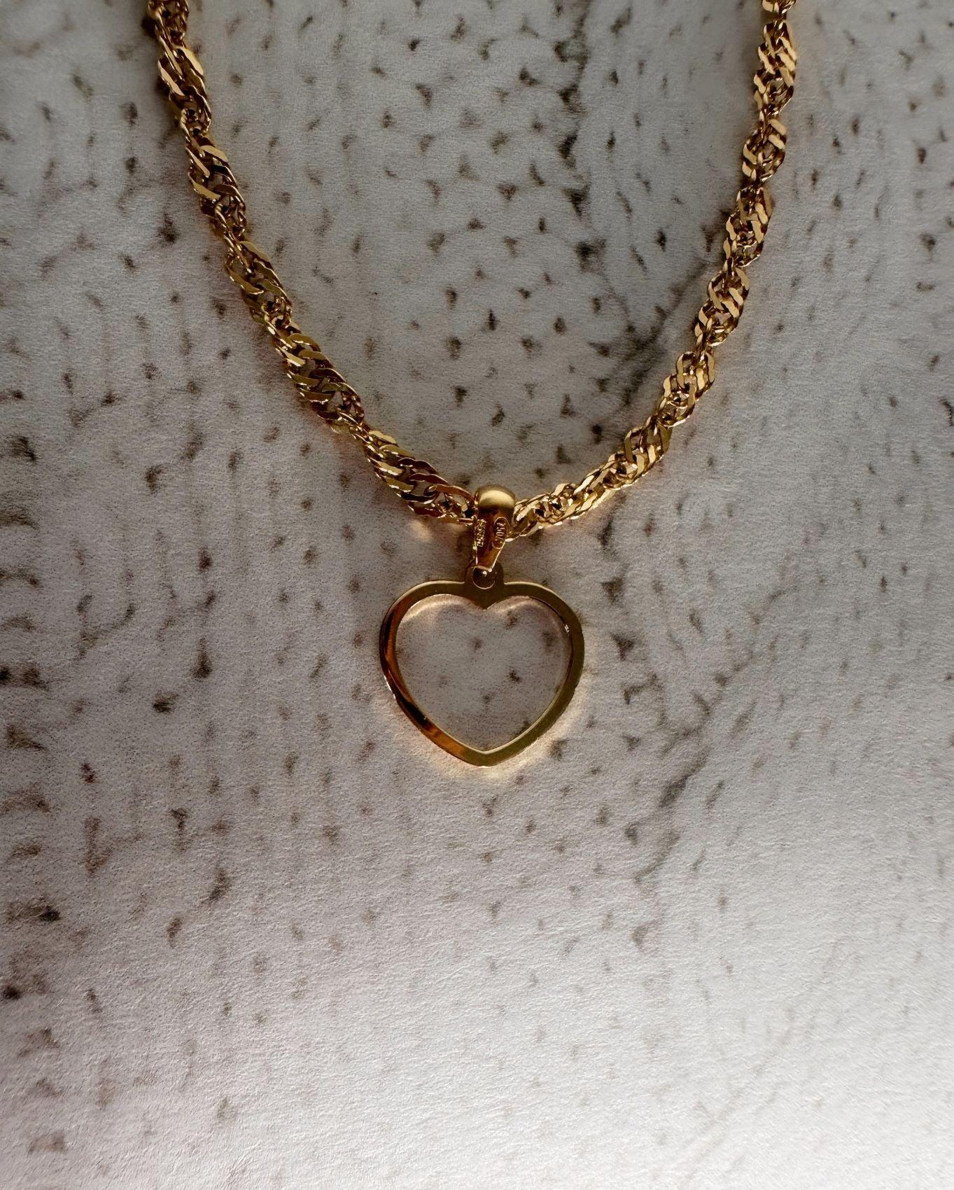Pendentif Amour Coeur – Or Jaune 18 Carats – 1,55g – Taille 20mm – Neuf Avec Étiquettes